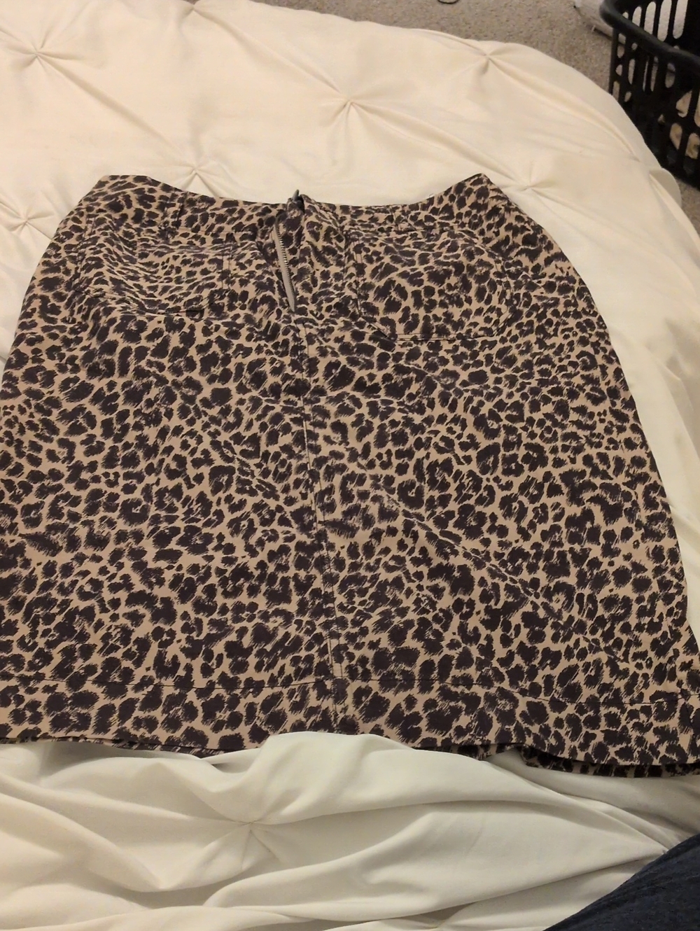Leopard Print A-Line Women's Skirt - Beige & Black By Mauve By Anthropologie